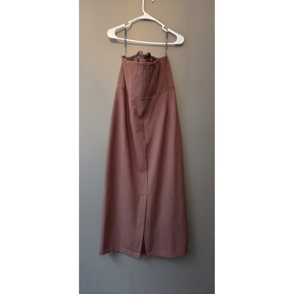 NWT Eloquii Size 16 Corset Column Dress Brown Strapless Midi Length‎ - Picture 2 of 4